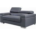 Soho Grey Leather Loveseat