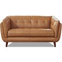 Solana Leather Loveseat In Cinnamon Brown