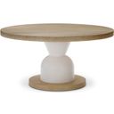 The appearance of Solaria Round Dining Table designed by Bernhardt in the modern / contemporary interior design. This dune/fossil piece of furniture  was selected by 1StopBedrooms from Solaria Collection to add a touch of cosiness and style into your home. Sku: 310273;310274. Table Top Shape: Round. Material: Wood. Size: 60".