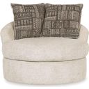 The appearance of Soletren Swivel Accent Chair In Stone designed by Signature Design by Ashley in the modern / contemporary interior design. This stone piece of furniture  was selected by 1StopBedrooms from Soletren Collection to add a touch of cosiness and style into your home. Sku: 9510444. Material: Fabric.