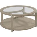 The appearance of Solstice Round Coffee Table designed by Hammary in the modern / contemporary interior design. This light stain piece of furniture  was selected by 1StopBedrooms from Solstice Collection to add a touch of cosiness and style into your home. Sku: 086-911. Material: Wood.