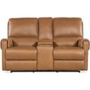 The appearance of Somers Power Console Loveseat with Power Headrest In Brown designed by Hooker in the transitional interior design. This brown piece of furniture was selected by 1StopBedrooms from SS Collection to add a touch of cosiness and style into your home. Sku: SS718-PHZC2-080. Material: Leather.