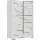The appearance of Sonia Chest In White and Grey designed by J&M in the modern / contemporary interior design. This white and grey piece of furniture  was selected by 1StopBedrooms from Sonia Collection to add a touch of cosiness and style into your home. Sku: 19965-C. Material: Faux Marble.