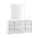 The appearance of Sonia Mirror In White and Grey designed by J&M in the modern / contemporary interior design. This white and grey piece of furniture  was selected by 1StopBedrooms from Sonia Collection to add a touch of cosiness and style into your home. Sku: 19965-M. Material: Faux Marble.