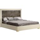 The appearance of Sonia Queen Bed In Pearl Metallic And Brown Marble designed by J&M in the modern / contemporary interior design. This brown and pearl piece of furniture  was selected by 1StopBedrooms from Sonia Collection to add a touch of cosiness and style into your home. Sku: 18554-Q. Bed Type: Platform Bed. Bed Size: Queen. Material: MDF.