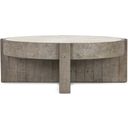 The appearance of Sonoma 52 Inch Round  Coffee Table In Distressed Gray designed by Classic Home in the transitional interior design. This distressed gray piece of furniture  was selected by 1StopBedrooms from Sonoma Collection to add a touch of cosiness and style into your home. Sku: 51031212. Material: Reclaimed Pine.