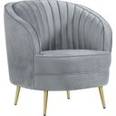 The appearance of Sophia Upholstered Chair Grey and Gold designed by Coaster in the modern / contemporary interior design. This grey piece of furniture was selected by 1StopBedrooms from Sophia Collection to add a touch of cosiness and style into your home. Sku: 506866. Material: Velvet.