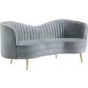 The appearance of Sophia Upholstered Loveseat with Camel Back Grey and Gold designed by Coaster in the modern / contemporary interior design. This grey piece of furniture was selected by 1StopBedrooms from Sophia Collection to add a touch of cosiness and style into your home. Sku: 506865. Material: Upholstered.