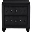 The appearance of Sophia Upholstery Nightstand Made With Wood In Black designed by Galaxy Home Furnishings in the modern / contemporary interior design. This black piece of furniture was selected by 1StopBedrooms from Sophia Collection to add a touch of cosiness and style into your home. Sku: 808857737601. Material: Wood.