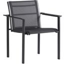 The appearance of South Beach Arm Dining Chair In Obsidian designed by Tommy Bahama in the transitional interior design. This obsidian piece of furniture  was selected by 1StopBedrooms from South Beach Collection to add a touch of cosiness and style into your home. Sku: 3940-13. Material: Aluminum.