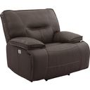 The appearance of Spartacus Chocolate Power Recliner with Power Headrest designed by Parker House in the modern / contemporary interior design. This brown piece of furniture was selected by 1StopBedrooms from Spartacus Collection to add a touch of cosiness and style into your home. Sku: MSPA#812PH-CHO. Material: Polyester.