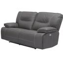 The appearance of Spartacus Haze Dual Power Reclining Loveseat with Power Headrest designed by Parker House in the modern / contemporary interior design. This gray piece of furniture  was selected by 1StopBedrooms from Spartacus Collection to add a touch of cosiness and style into your home. Sku: MSPA#822PH-HAZ. Material: Polyester.