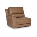The appearance of Spear Hill Left-Arm Facing Power Recliner In Caramel designed by Signature Design by Ashley in the modern / contemporary interior design. This caramel piece of furniture  was selected by 1StopBedrooms from Spear Hill Collection to add a touch of cosiness and style into your home. Sku: NCU6260658. Material: Leather Match.