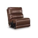 The appearance of Spear Hill Power Armless Recliner In Canyon designed by Signature Design by Ashley in the modern / contemporary interior design. This canyon piece of furniture was selected by 1StopBedrooms from Spear Hill Collection to add a touch of cosiness and style into your home. Sku: NCU6260731. Material: Leather Match.