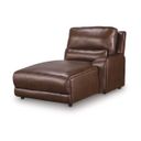 The appearance of Spear Hill RAF Press Back Power Chaise In Canyon designed by Signature Design by Ashley in the modern / contemporary interior design. This canyon piece of furniture  was selected by 1StopBedrooms from Spear Hill Collection to add a touch of cosiness and style into your home. Sku: NCU6260797. Material: Leather Match.