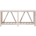 The appearance of Bella Antique Spruce Console Table In White Wash Pine designed by Essentials For Living in the transitional interior design. This white wash pine piece of furniture  was selected by 1StopBedrooms from Bella Antique Collection to add a touch of cosiness and style into your home. Sku: 8021.WW-PNE/WHTQ. Material: Solid Pine Wood.