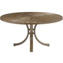 The appearance of St Tropez Round Dining Table In Medium Brown designed by Tommy Bahama in the modern / contemporary interior design. This medium brown piece of furniture  was selected by 1StopBedrooms from St Tropez Collection to add a touch of cosiness and style into your home. Sku: 3925-875C. Table Top Shape: Round. Material: Aluminum. Size: 60".