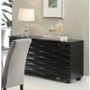 The appearance of Stanton 3-drawer Rectangular Server Black designed by Coaster in the modern / contemporary interior design. This black piece of furniture was selected by 1StopBedrooms from Stanton Collection to add a touch of cosiness and style into your home. Sku: 102065. Material: Wood.
