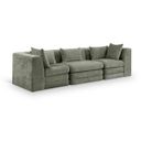 The appearance of Stellar 114 Inch Chenille Fabric Upholstered 3 Piece Modular Sofa In Green designed by Meridian in the modern / contemporary interior design. This green piece of furniture  was selected by 1StopBedrooms from Stellar Collection to add a touch of cosiness and style into your home. Sku: 608Green-Armless;608Green-Corner;608Green-Corner. Material: Chenille.