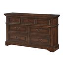 The appearance of Stonebrook Tobacco Dresser designed by American Woodcrafters in the traditional interior design. This brown piece of furniture was selected by 1StopBedrooms from Stonebrook Collection to add a touch of cosiness and style into your home. Sku: 7800-270. Material: Wood.