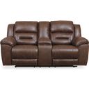 Stoneland Reclining Console Loveseat In Chocolate