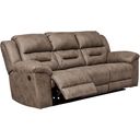The appearance of Stoneland Reclining Sofa In Fossil designed by Signature Design by Ashley in the modern / contemporary interior design. This fossil piece of furniture was selected by 1StopBedrooms from Stoneland Collection to add a touch of cosiness and style into your home. Sku: 3990588. Material: Faux Leather.