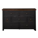 The appearance of Stormy Ridge Chickory And Black Dresser designed by A-America in the transitional interior design. This brown and gray piece of furniture  was selected by 1StopBedrooms from Stormy Ridge Collection to add a touch of cosiness and style into your home. Sku: STOBL5500. Material: Rubberwood.