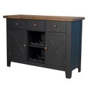 The appearance of Stormy Ridge Chickory and Slate Black Server designed by A-America in the transitional interior design. This black piece of furniture  was selected by 1StopBedrooms from Stormy Ridge Collection to add a touch of cosiness and style into your home. Sku: STOBL9010. Material: Rubberwood.
