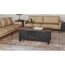 The appearance of Stormy Ridge Coffee Table with Casters In Chicory and Black designed by A-America in the transitional interior design. This chicory and black piece of furniture was selected by 1StopBedrooms from Stormy Ridge Collection to add a touch of cosiness and style into your home. Sku: STOBL7130. Material: Solid Rubberwood.