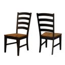 The appearance of Stormy Ridge Ladderback Chair with Wood Seat Set of 2 In Chickory Black designed by A-America in the transitional interior design. This black piece of furniture  was selected by 1StopBedrooms from Stormy Ridge Collection to add a touch of cosiness and style into your home. Sku: STOBL2552. Material: Rubberwood.