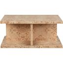 Stowe Popular Burl Veneers Modern Luxury Design 39.5 Inch Square Coffee Table In Brown