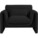 The appearance of Stylus Boucle Fabric Chair In Black designed by Meridian in the modern / contemporary interior design. This black piece of furniture was selected by 1StopBedrooms from Stylus Collection to add a touch of cosiness and style into your home. Sku: 198Black-C. Material: Boucle.