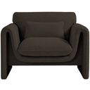 The appearance of Stylus Boucle Fabric Chair In Brown designed by Meridian in the modern / contemporary interior design. This brown piece of furniture was selected by 1StopBedrooms from Stylus Collection to add a touch of cosiness and style into your home. Sku: 198Brown-C. Material: Boucle.