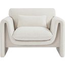 The appearance of Stylus Boucle Fabric Chair In Cream designed by Meridian in the modern / contemporary interior design. This cream piece of furniture was selected by 1StopBedrooms from Stylus Collection to add a touch of cosiness and style into your home. Sku: 198Cream-C. Material: Boucle.