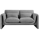 The appearance of Stylus Boucle Fabric Loveseat In Grey designed by Meridian in the modern / contemporary interior design. This grey piece of furniture  was selected by 1StopBedrooms from Stylus Collection to add a touch of cosiness and style into your home. Sku: 198Grey-L. Material: Boucle.