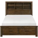 Sullivan Queen Platform Bed with Footboard Storage In Brown