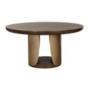 Sultana 59 Inch Sultana Dining Table In Dark Brown and Brushed Brass