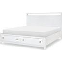 The appearance of Summerland Pure White Queen Panel Bed With Storage designed by Legacy Classic in the modern / contemporary interior design. This white piece of furniture  was selected by 1StopBedrooms from Summerland Collection to add a touch of cosiness and style into your home. Sku: 1160-4105;1160-4235;1160-4904. Bed Type: Panel Bed. Bed Size: Queen. Material: Poplar.