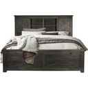 The appearance of Sun Valley Charcoal Queen Bookcase Storage Bed designed by A-America in the rustic / southwestern interior design. This gray piece of furniture was selected by 1StopBedrooms from Sun Valley Collection to add a touch of cosiness and style into your home. Sku: SUVCL503G;SUVCL503H;SUVCL503P;SUVCL503R. Bed Type: Storage Bed. Bed Size: Queen. Material: Pine.