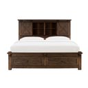 The appearance of Sun Valley Rustic Timber Queen Bookcase Storage Bed designed by A-America in the rustic / southwestern interior design. This brown piece of furniture was selected by 1StopBedrooms from Sun Valley Collection to add a touch of cosiness and style into your home. Sku: SUVRT503G;SUVRT503H;SUVRT503P;SUVRT503R. Bed Type: Storage Bed. Bed Size: Queen. Material: Pine.