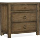 The appearance of Sundance Three-Drawer Nightstand designed by Hooker in the transitional interior design. This dark wood piece of furniture  was selected by 1StopBedrooms from Sundance Collection to add a touch of cosiness and style into your home. Sku: 6015-90016-89. Material: Veneer.