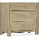 The appearance of Surfrider Three-Drawer Nightstand designed by Hooker in the transitional interior design. This light wood piece of furniture  was selected by 1StopBedrooms from Surfrider Collection to add a touch of cosiness and style into your home. Sku: 6015-90016-80. Material: Veneer.