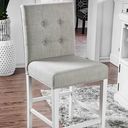 The appearance of Sutton Counter Height Chair (Set of 2) designed by Furniture of America in the transitional interior design. This antique white piece of furniture was selected by 1StopBedrooms from Sutton Collection to add a touch of cosiness and style into your home. Sku: CM3390PC-2PK. Material: Fabric.
