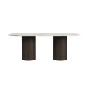 Sutton Oval Dining Table In White and Dark Brown
