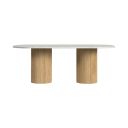 Sutton Oval Dining Table In White and Natural