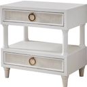 The appearance of Switchgrass 2 Drawer with Open Shelf Nightstand In White designed by American Woodcrafters in the transitional interior design. This white piece of furniture was selected by 1StopBedrooms from Switchgrass Collection to add a touch of cosiness and style into your home. Sku: 3410-421. Material: Hardwood.