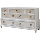 The appearance of Switchgrass Dresser In White designed by American Woodcrafters in the transitional interior design. This white piece of furniture was selected by 1StopBedrooms from Switchgrass Collection to add a touch of cosiness and style into your home. Sku: 3410-270. Material: Hardwood.