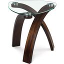 The appearance of Allure Oval End Table designed by Magnussen in the modern / contemporary interior design. This brown piece of furniture  was selected by 1StopBedrooms from Allure Collection to add a touch of cosiness and style into your home. Sku: T1396-22T;T1396-22B. Material: Walnut Veneer.