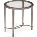 The appearance of Copia Oval End Table designed by Magnussen in the modern / contemporary interior design. This gold piece of furniture  was selected by 1StopBedrooms from Copia Collection to add a touch of cosiness and style into your home. Sku: T2114-07. Material: Glass.