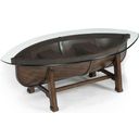 The appearance of Beaufort Oval Cocktail Table designed by Magnussen in the traditional interior design. This brown piece of furniture  was selected by 1StopBedrooms from Beaufort Collection to add a touch of cosiness and style into your home. Sku: T2214-47T;T2214-47B. Material: Hardwood.